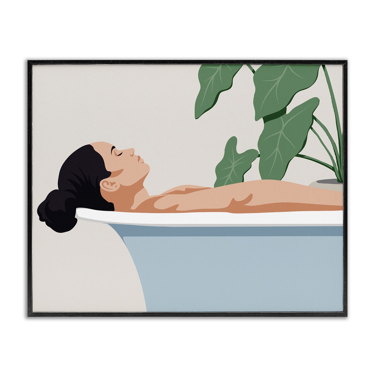 Stupell Industries Tub Relaxation Woman Framed Giclee, design by Marcus Prime